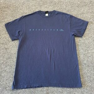 Quicksilver Logo Mens T-Shirt Size Large Blue Cotton Crew Neck Short Sleeve